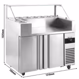 Saladette refrigerata professionale - 1210x700mm - 2 porte - per 9x GN 1/6 vaschette