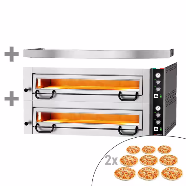 Cuptor electric pentru pizza Power - 9+9x 34 cm - Manual - cu hotă inclusă