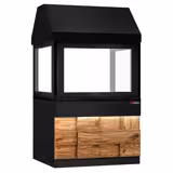 Grill à gaz TORONTO - 1100 mm - Façade en bois - plan de travail en granit noir - verre de protection thermique