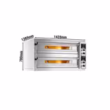 Elektrisk pizzaugn (el-däck/box) - med chamottesten - 1420x1380 mm - 9+9 x Ø 33 cm - 2‑däck - upp till 400 °C - Manuell