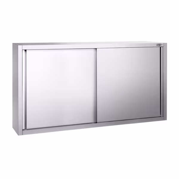 Paslanmaz Çelik Duvar Dolabı PREMIUM - 1800x400mm - Sürgü Kapılı - 1000mm yükseklik - Ara Raflı