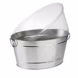 Vasque à bouteilles - TIN - Métal galvanisé - 18 litres - extérieur Ø500mm - Hauteur:230mm - avec bac intérieur plastique