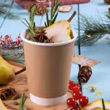 (500 adet) Coffee to go kağıt bardak - çift cidarlı - 300ml - 12 oz - Ø 90mm - kahverengi - içi beyaz