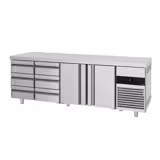 Balcão refrigerado PREMIUM - 2330x700mm - 632L - 2 portas; 6 gavetas - GN 1/1 - -2 a +8°C