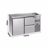 Direct Draw Beer Dispenser / Kegerator PREMIUM PLUS - 1550x700mm - Single Solid Door & 2 Drawers