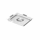 (6 pezzi) Coperchio in acciaio inox GN 1/2 - con incavo per cucchiaio