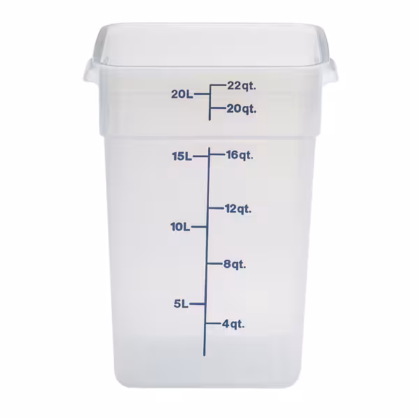 (6 pezzi) CAMBRO | CAMSQUARES® - Contenitore - 20, 8 litri - Trasparente