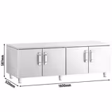RVS Onderkast - 1600mm - 4 deuren