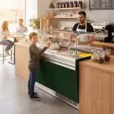 Vetrina Gelato LIAM - 1310mm - Statico - per 10+10x contenitori per gelato da 5 litri - Verde