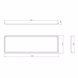 Plateau de présentation / d’exposition – inox – avec rebord – 800 x 250 x 20 mm