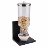 BRIDGE Buffet Cereal Dispenser – 4.5 Litre Single - Dark Brown Wood Stand