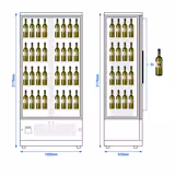 Şarap Dolabı - Paslanmaz Çelik - tek bölgeli - 450L - en fazla 128 şişe