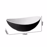 (6 adet) Kase - HALFTONE - Melamin - 0,35L - köşeli - 175x135mm - Derinlik:65mm - Siyah/Beyaz