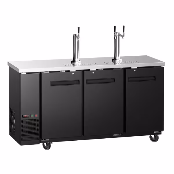 Musluklu bira soğutucusu - 3x 50 litrelik fıçı - 1850x620mm - 3 Kapı