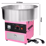 Sockervaddsmaskin - Ø 52 cm - 950 W - rosa - 230 V