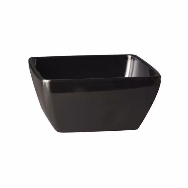 (6 stuks) Schaal - PURE - Melamine - 0,4L - rechthoekig - 125x125mm - stapelbaar - Zwart