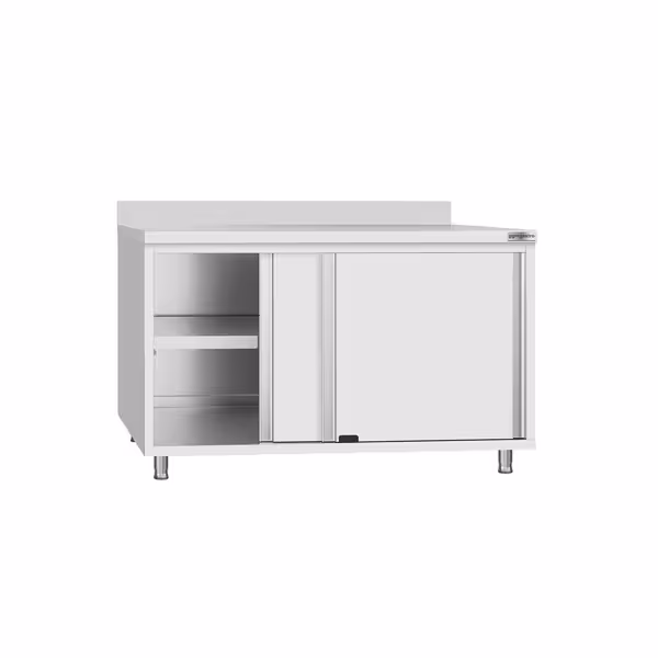 Roestvrijstalen werkkast ECO - 1200x700mm - met schuifdeur en achterwand
