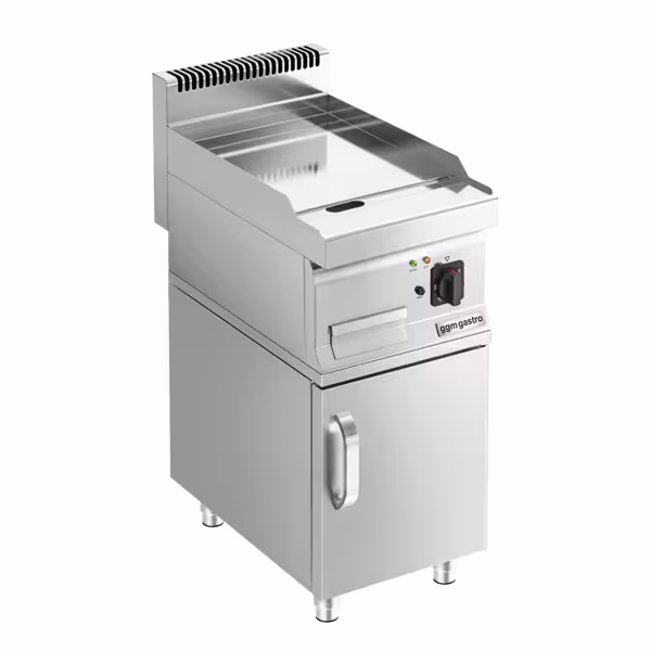 Elektrische bakplaat - met hardverchroomde plaat - 4,5 kW - Glad - Bakoppervlak: 395x500mm - met onderkast (1 deur)