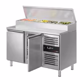 Commercial Saladette Prep Counter PREMIUM - 1360x700mm - 2 Doors - for 7x GN 1/3