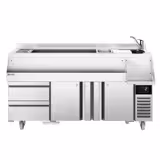 Stație cocktail refrigerată pentru bar - 1600 mm - 235 litri - 2 uși, 2 sertare - priză 230 V