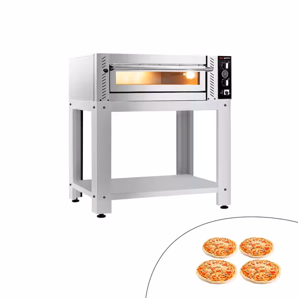 Commercial Electric Pizza Oven – 4 x 34 cm – Manual – incl. Stand