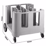 Distributore di piatti - non riscaldato - 963x908x763mm - con ruote - max. 405 piatti - polietilene - Ø piatti 114/330mm