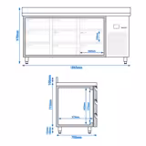 Commercial Refrigerated Worktable PREMIUM - 1865x700 -  9 Drawers - Upstand