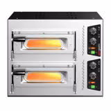 Electric Deck Pizza Oven - Twin Deck - Refractory Stone Deck - 1+1 - Ø 35cm (13.8") - 230V Single Phase | Hardwired - Mechanical Controls - up to 450°C
