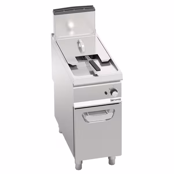 Gasfriteuse - 18 liter - 14 kW - indirect verwarmd - mechanische bediening - met aftapkraan - incl. onderstel