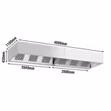 Afzuigkap doosmodel - 4000mm - met filters & verlichting