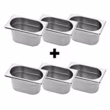 (6 sztuk) Pojemniki ze stali nierdzewnej GN 1/9 – wysokość: 100 mm
