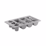 (6 adet) Çatal Kaşık Konteyneri - GN 1/1 - 535x325mm - Yükseklik:100mm - Polipropilen - deliksiz - Gri