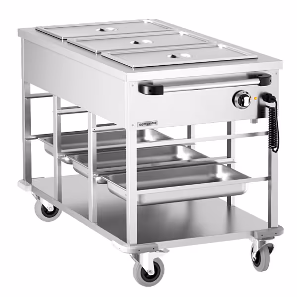 Cărucior termic Bain-marie - 3 x GN 1/1