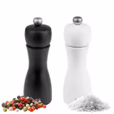 (6 sztuk) PEUGEOT | TAHITI – Młynek do soli i do pieprzu – drewno – czarny / biały matowy – wysokość: 150 mm