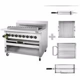 Gas Hochleistungsgrill - für Adana & Shish Kebab - für 15 autom. rotierenden Spießen