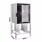 Bakkerij elektrische combisteamer - Digitaal - 10x EN 80x40 - incl. onderstel met bakplaathouder & wassysteem