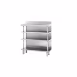 Tavolo da lavoro per bar - acciaio inox - 1000x600 mm - con 4 ripiani