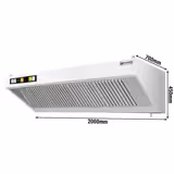 Wandafzuigkap RVS - 700mm diep - 2000mm - met motor - compleet - met standen snelheidsregelaar, 4 labyrintfilters en verlichting - 3400m³/u