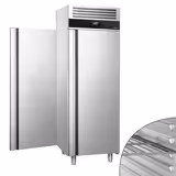 Armoire réfrigérée négative en acier inoxydable AISI 304 PREMIUM - GN 2/1 - 1460 L - avec 1 porte avant & 1 porte arrière & 3 grilles de support & 3 paires de glissières