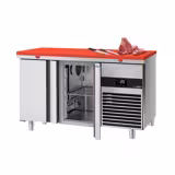 Kühltisch PREMIUM - 1400x700mm - mit 2 Türen - inkl. Schneideplatte Rot