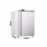(2 Stück) Mini Lagertiefkühlschrank Edelstahl ECO - 200 Liter - mit 1 Tür - Innenseite der Tür aus Kunststoff