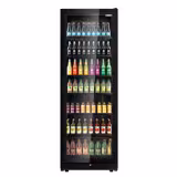 Commercial Upright Glass Door Display Fridge - 750mm - 739 Litres - with 1 hinged glass door - LED lighting - digital controller with temperature display - Black - Temperature range 0 to 7 °C