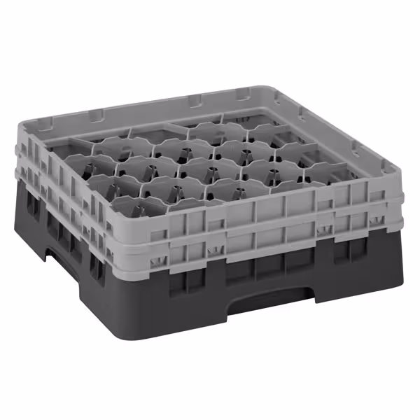 CAMBRO | CAMRACK® - Lasipesukori 1/1 - 20 lokeroa - 2 jatko-osalla - 500x500mm - Musta