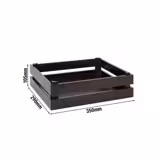 Cassetta in legno - SUPERBOX - Legno - Nero - Rettangolare - 350x290mm - Altezza: 105mm - compatibile con GN 1/2