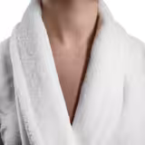 (12 pcs) Bathrobe with Shawl Collar - Size: M - White - Velour Outer/Towelling Inner