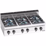 Fogão a gás de mesa - 42kW - 6 queimadores - com queimadores de alto rendimento