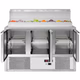 Mesa de preparação refrigerada ECO - 1368x700mm - com 3 portas - para 8x GN 1/6