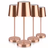 (4 unid) Candeeiro de mesa - MERLE MINI - recarregável sem fios - regulável em 3 níveis - Ø110mm - Cobre - IP54
