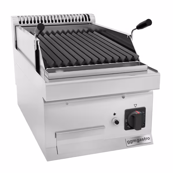 Grelhador em pedra lávica a gás (7 kW) - Grelha inclinável