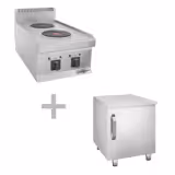 Elspis - 2x runda plattor (4 kW) - inkl. Underskåp med 1 dörr